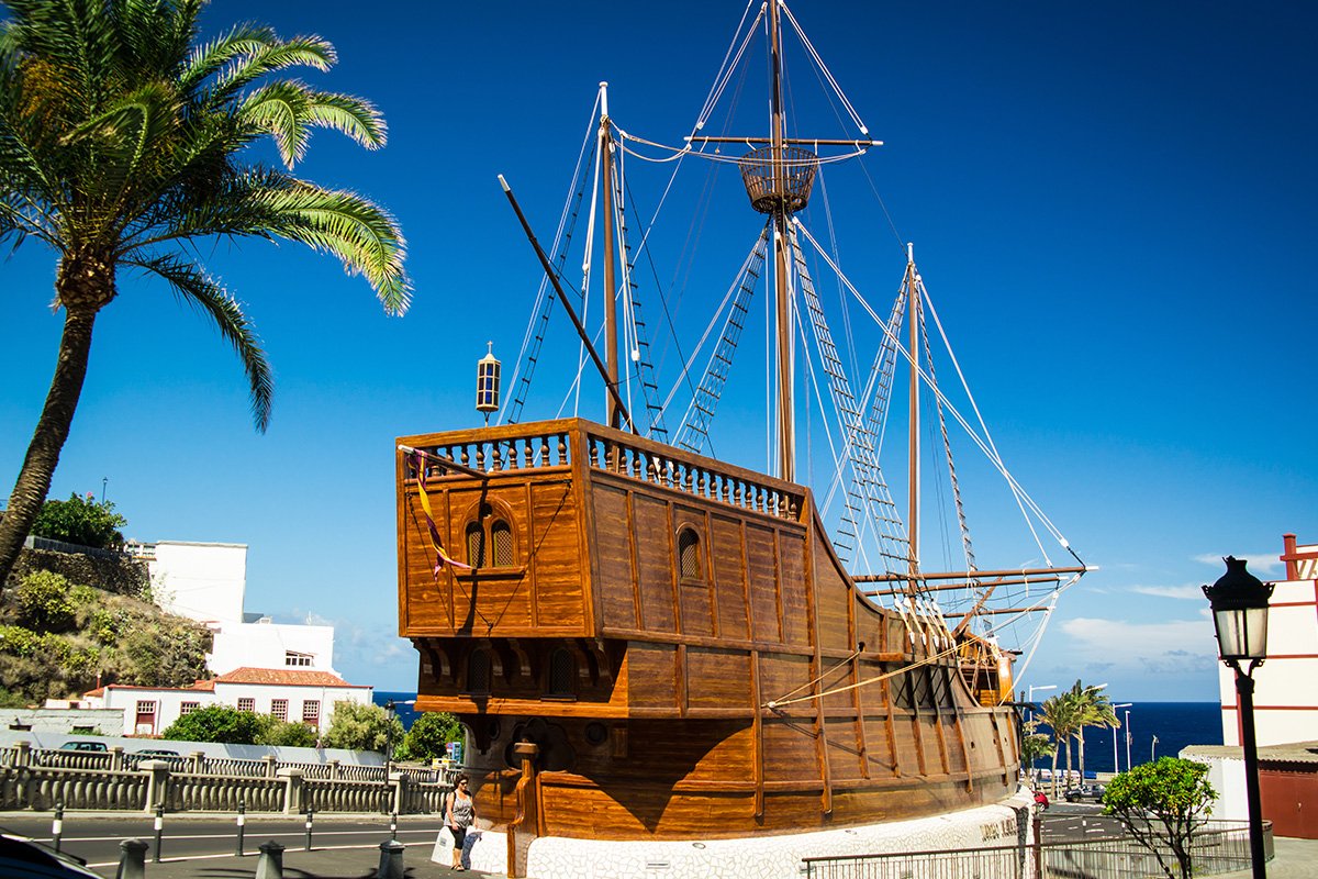 Replika statku Santa María należącego do Krzysztofa Kolumba, La Palma