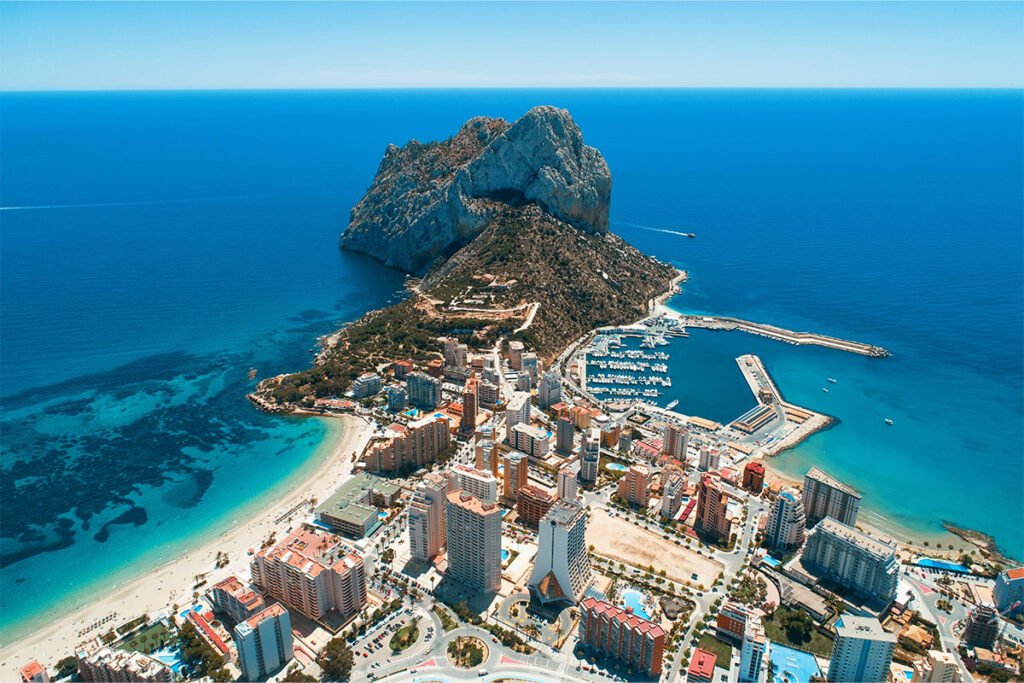 Widok na Calpe z lotu ptaka