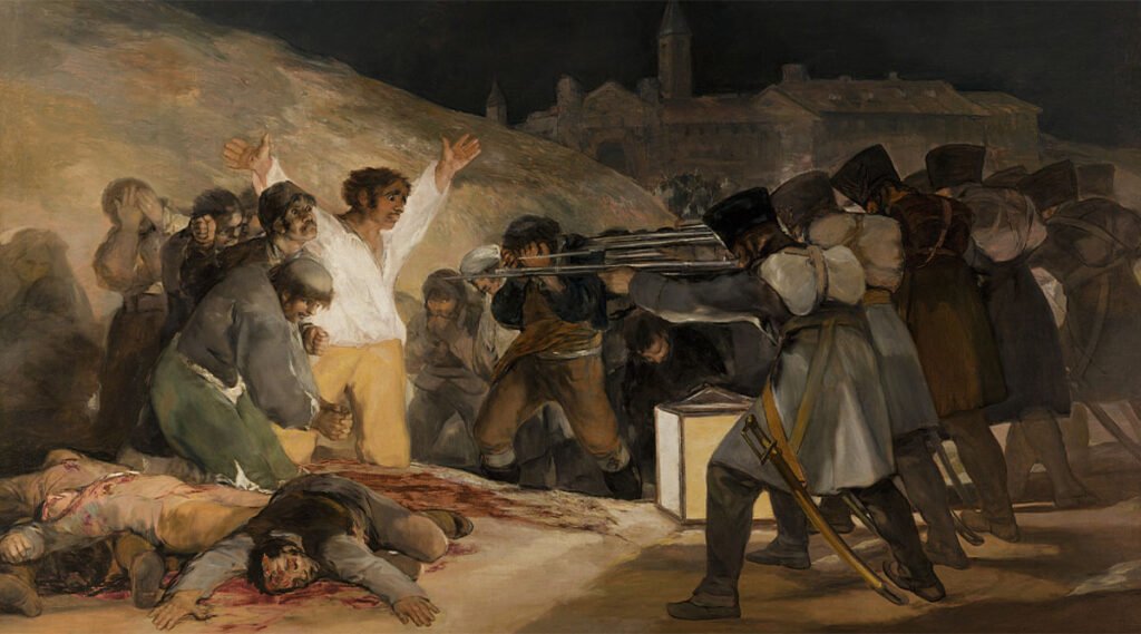 "Rozstrzelanie powstańców madryckich", Francisco Goya