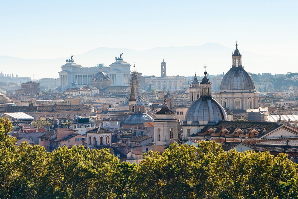 Siedem wzgórz Rzymu - widok na wzgórze Kapitol z Zamku św. Anioła