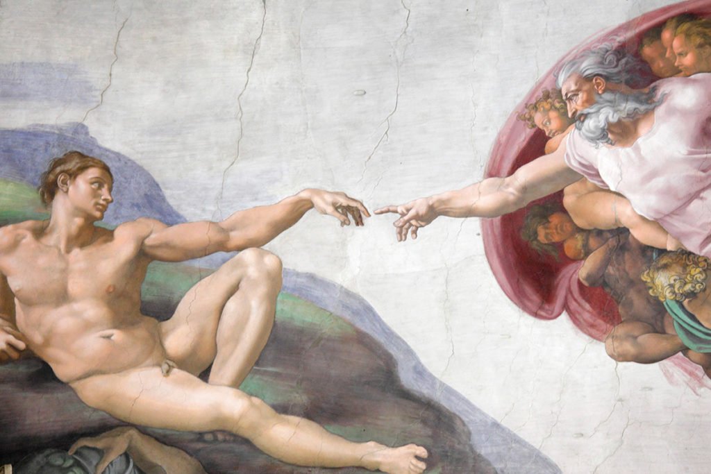 "Stworzenie Adama" - fragment fresku Michała Anioła w Kaplicy Sykstyńskiej