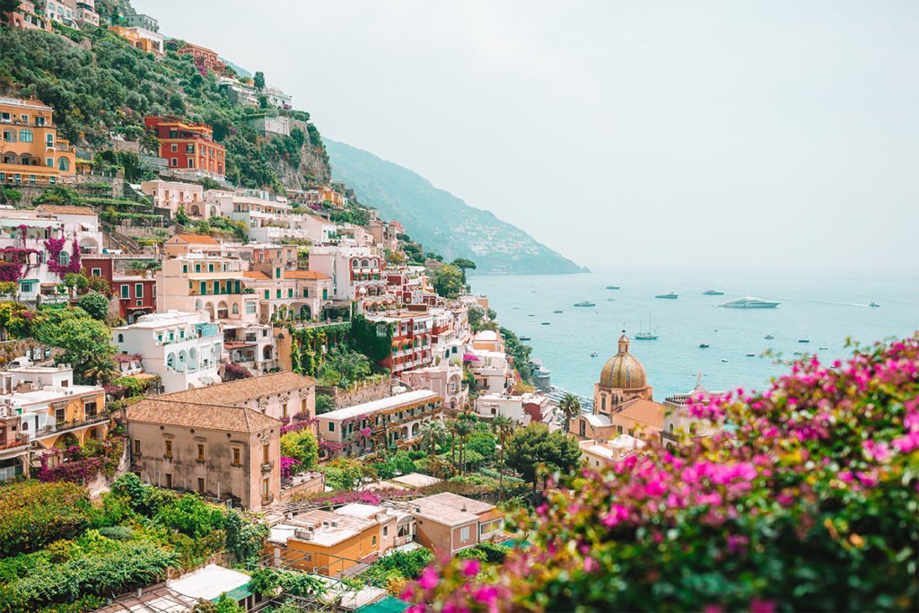 Miasto Positano na Wybrzeżu Amalfi
