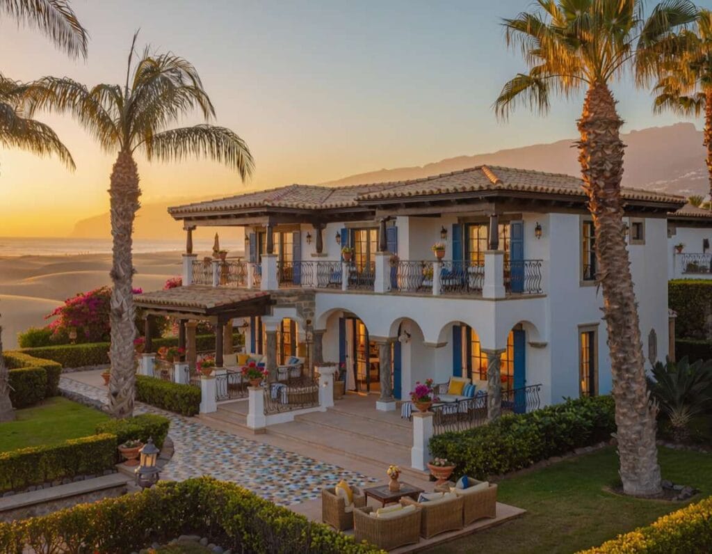 Seaside Grand Hotel Residencia zapewnia luksusowy nocleg w Maspalomas. Zdjęcie wygenerowane przez AI.