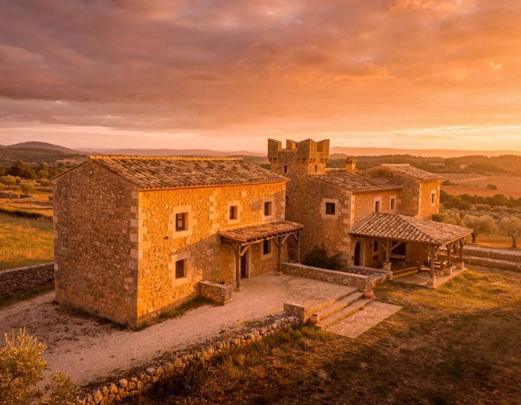 Hotel Rural Son Mas to historyczna wiejska finca. Zdjęcie wygenerowane przez AI.