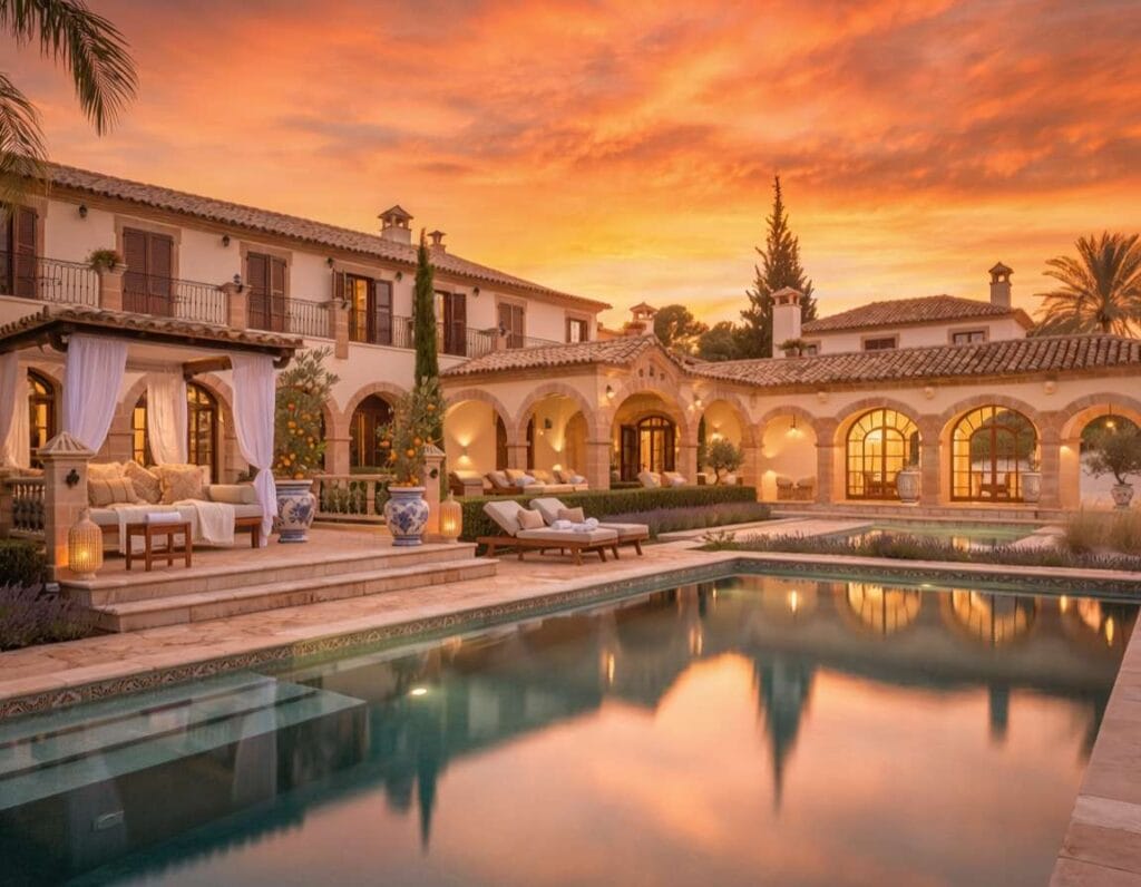 CM Mallorca Palace Hotel oferuje luksusowy nocleg blisko Safari Zoo. Zdjęcie wygenerowane przez AI.